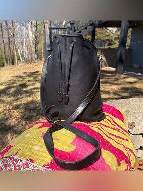 Vintage Coach 9946 Nicholas Drawstring Bucket Bag, Black